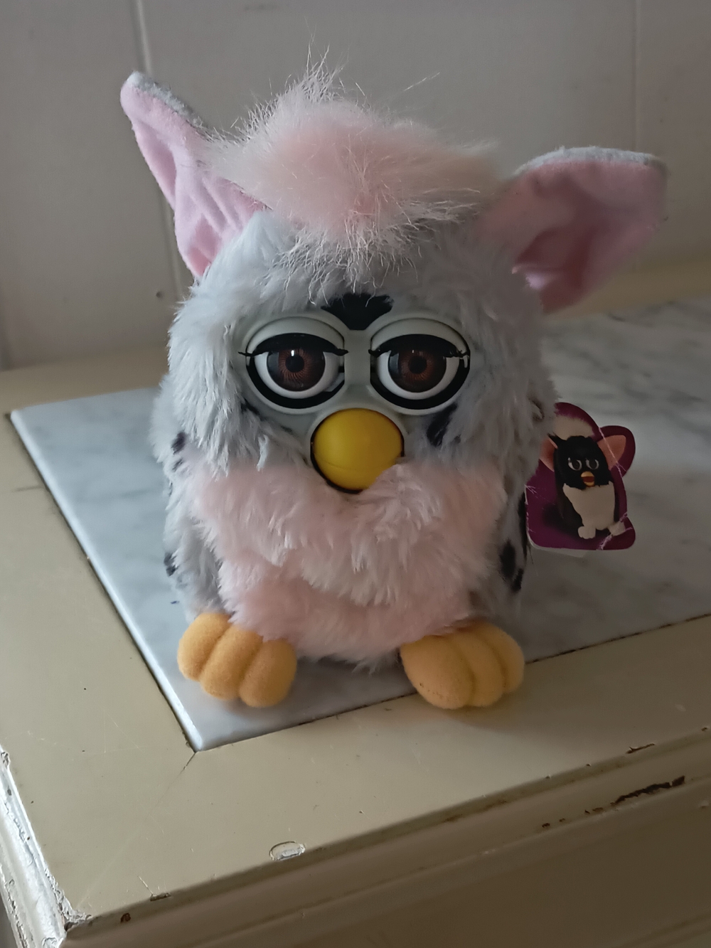 Vintage 1998 Furby Tiger Electronics Gen 1 Leopard Grey Pink BROWN EYE For Parts - Picture 8 of 8